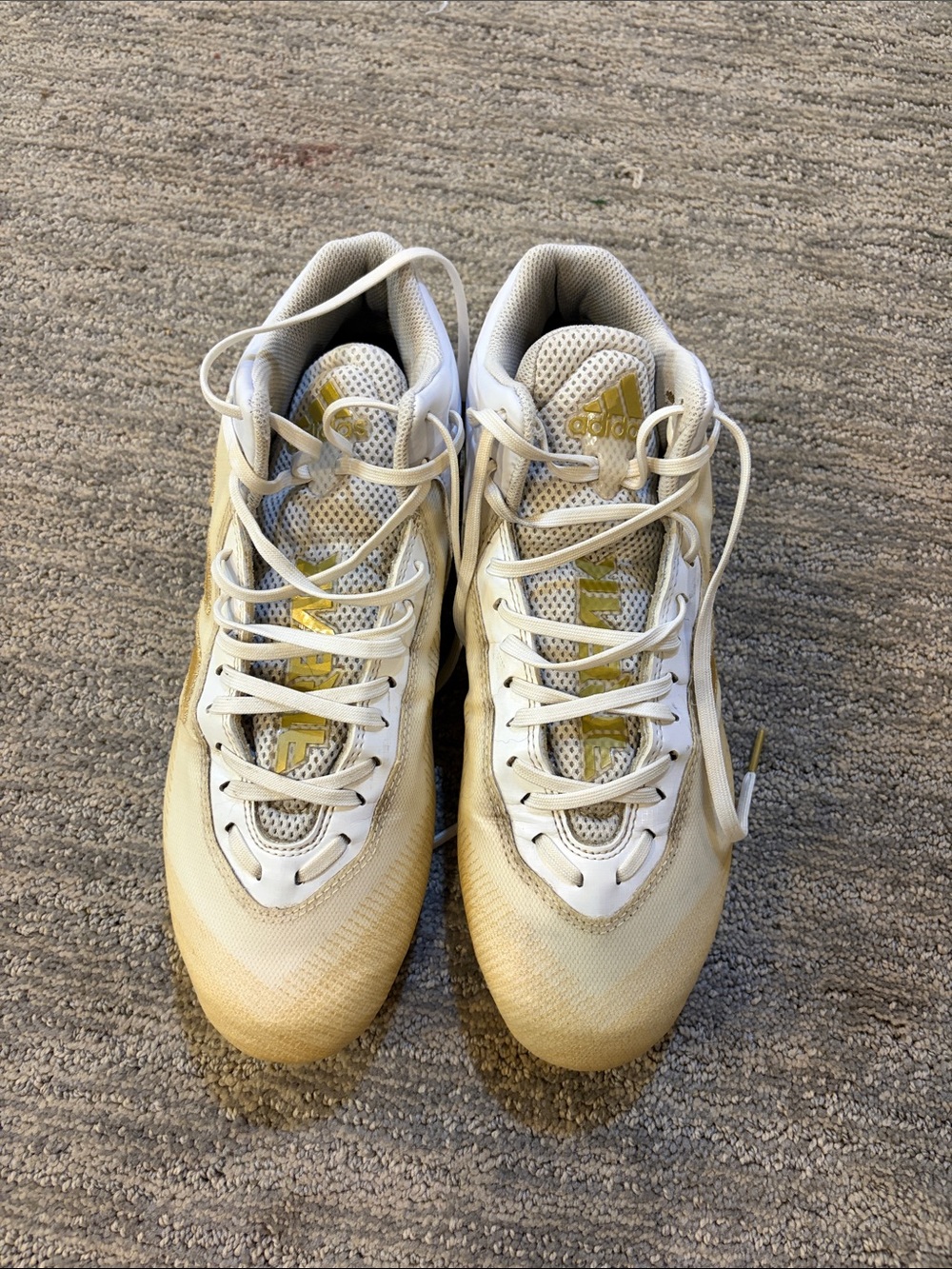 adidas Men's White and Gold football cleats